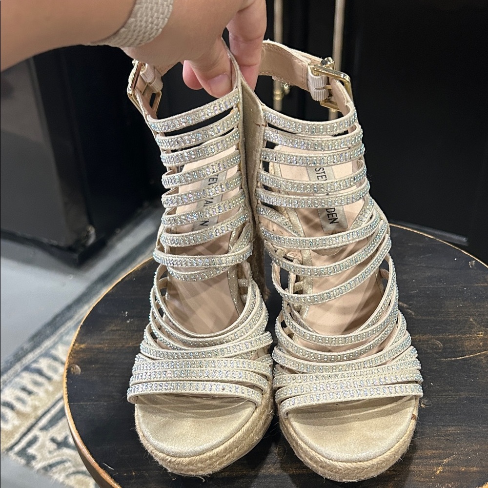 Steve Madden rhinestone wedges